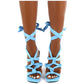 Open Toe Satin Lace Up Hell Shoes