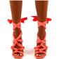 Open Toe Satin Lace Up Hell Shoes