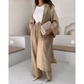 Fashion Slit Long Cardigan Leisure Two-Piece Set