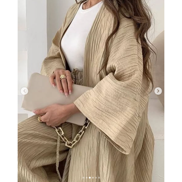 Fashion Slit Long Cardigan Leisure Two-Piece Set