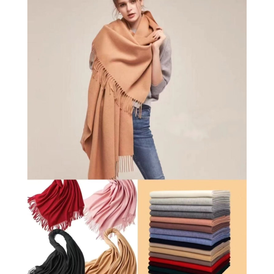 Soft Pashmina Long Winter Warm Thick Scarves With Tassel Shawl Wrap