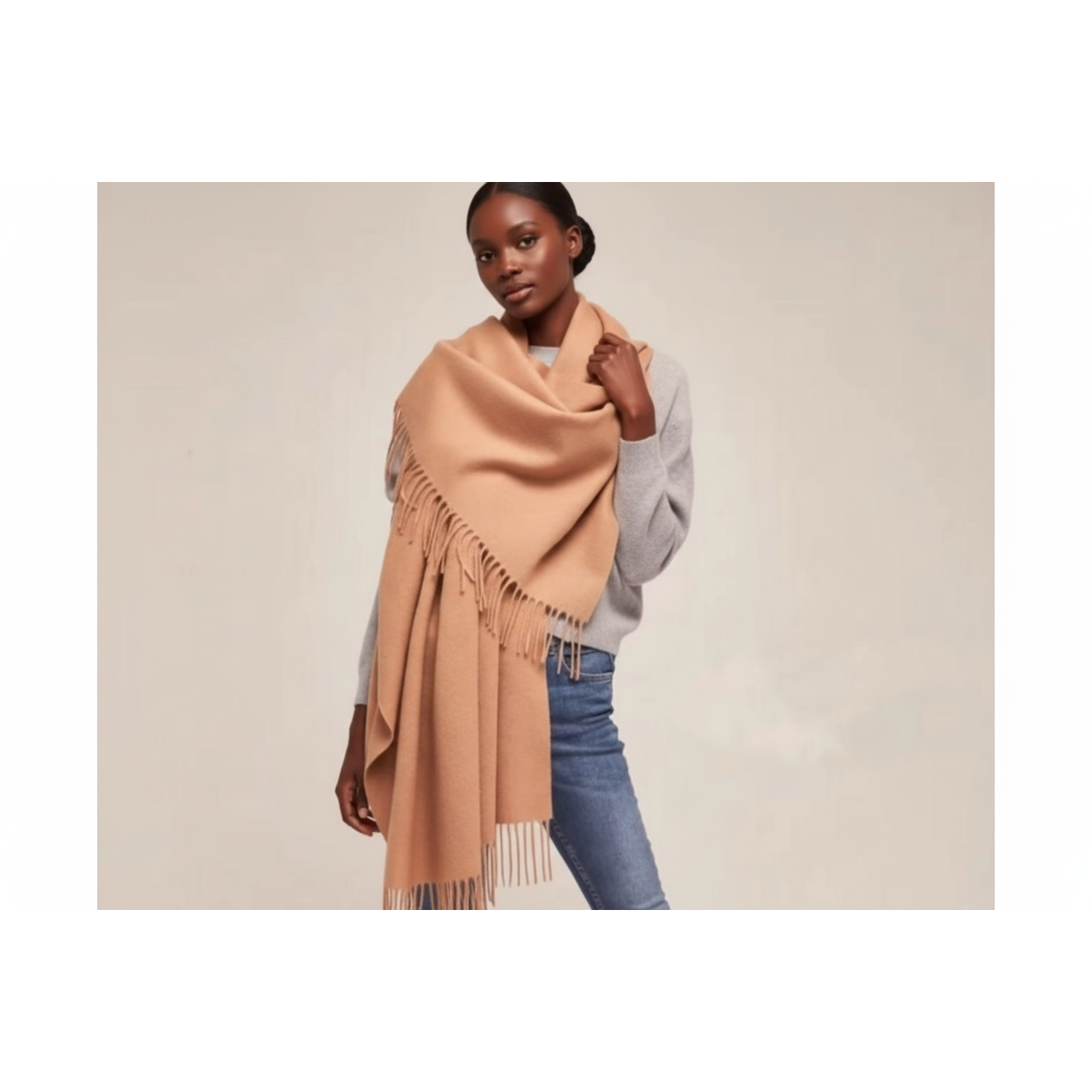 Soft Pashmina Long Winter Warm Thick Scarves With Tassel Shawl Wrap