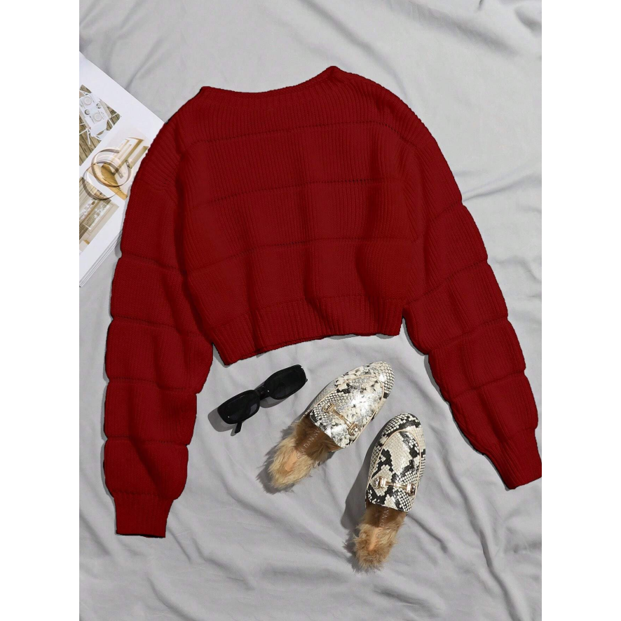 Long Sleeve Wool Knitted Stretchy Sweater