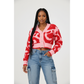 Long Sleeve Bright Color Cropped Knitted Cardigan