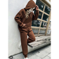 Drawstring Hoodie And Sweatpants Two Piece Set