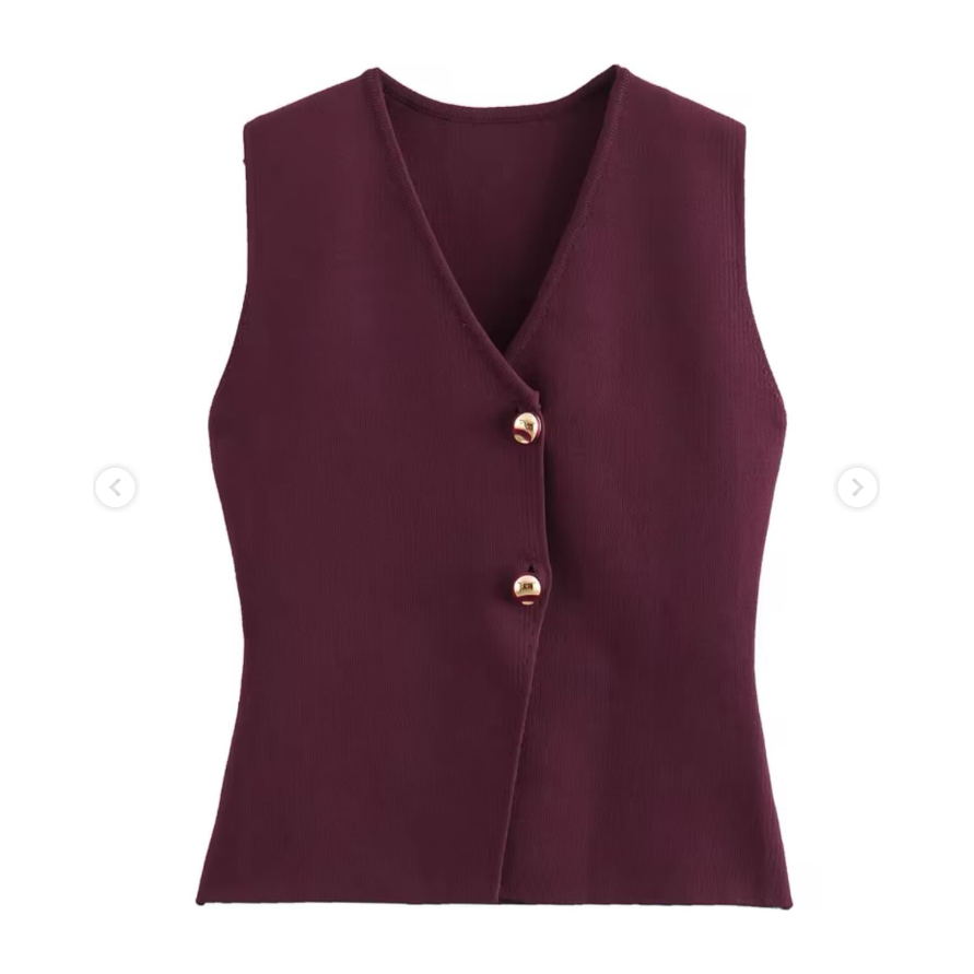 Button Panel Short Sleeve Waistcoat