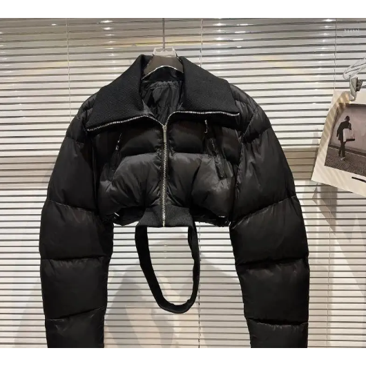 Women's Net Red Black Puffer Trench Coat