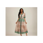 Short Sleeve V-Neck Multi-Color A-Line Maxi Dress