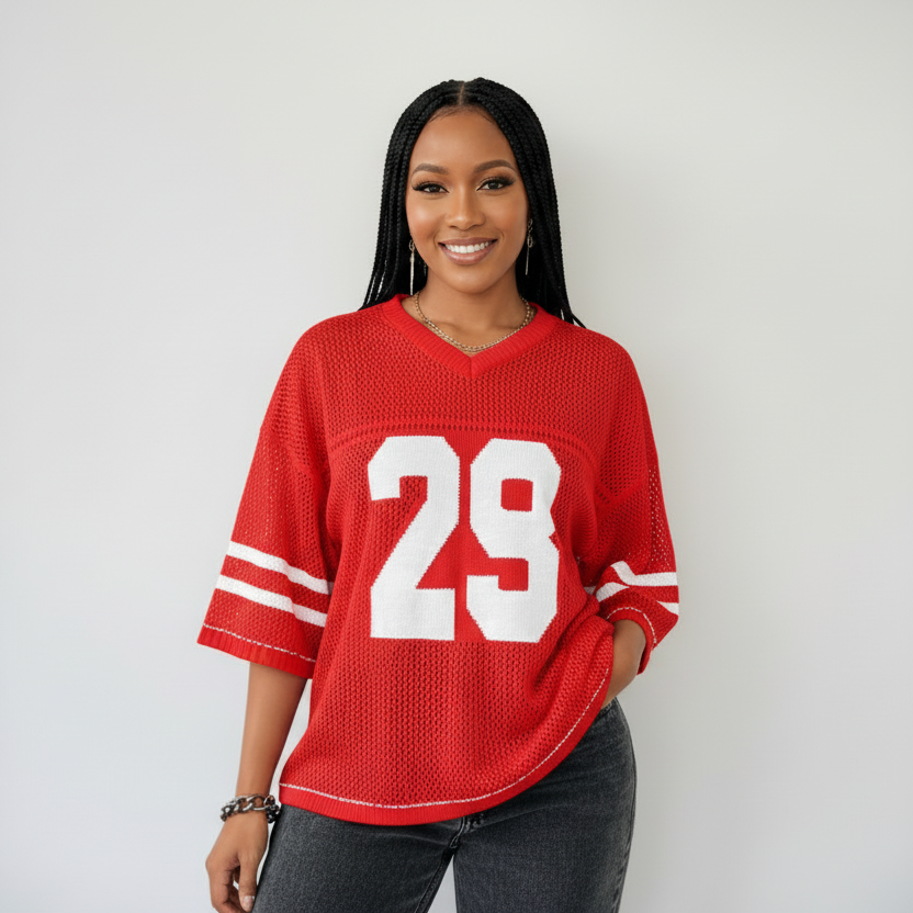 Graphic Shirts V Neck Pullover Sweater