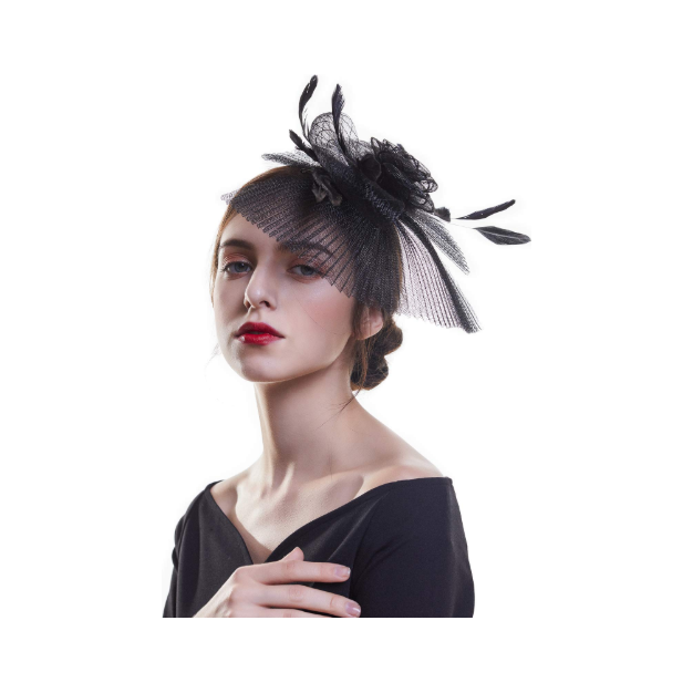 【if you have/Feather Hat】 Feather Fascinator Hat-Mesh Hair Clip Hat – YELLOW SUB TRADING