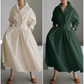 Long Sleeve Spring Elegant Lapel Neck Sundress