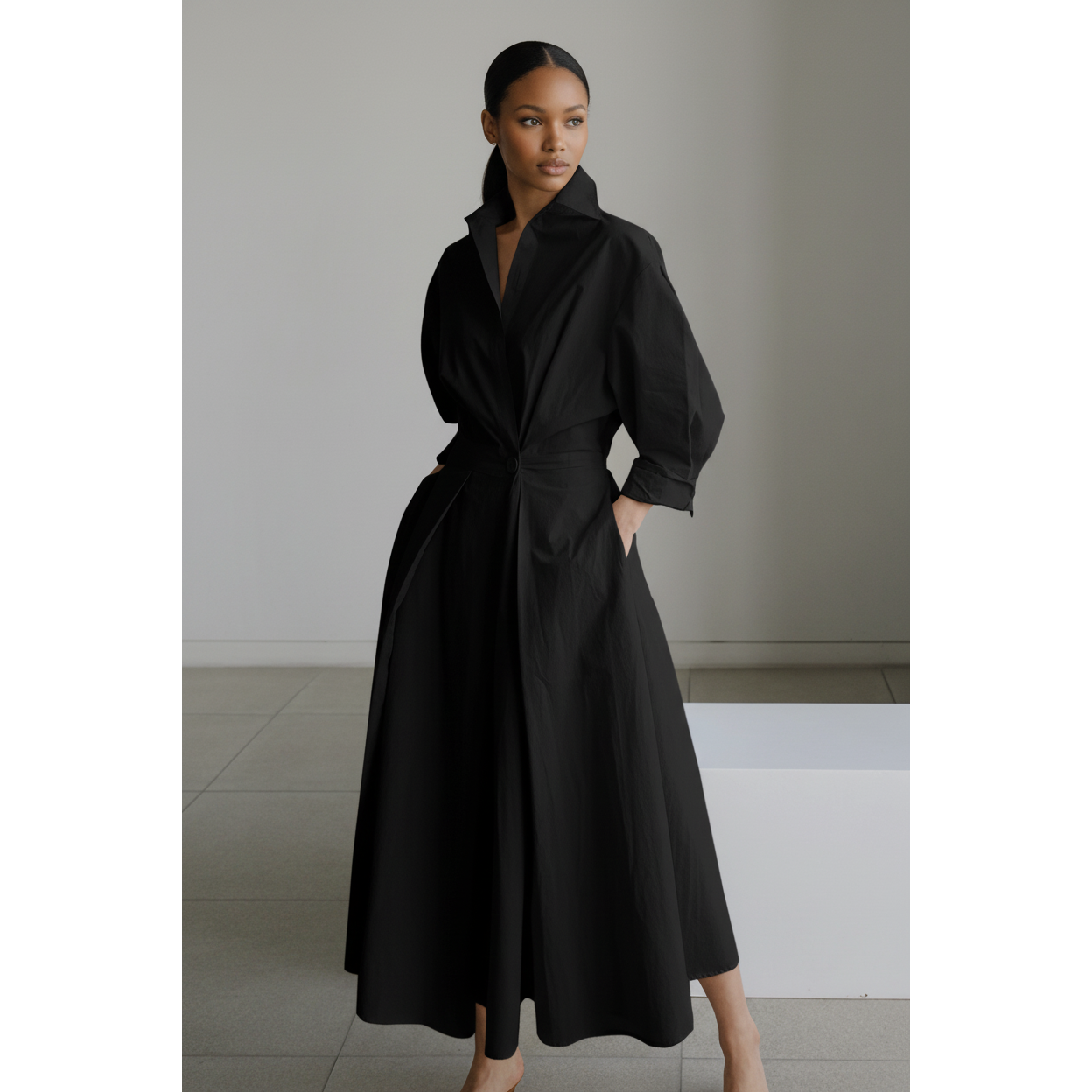 Spring Lapel Neck Sundress