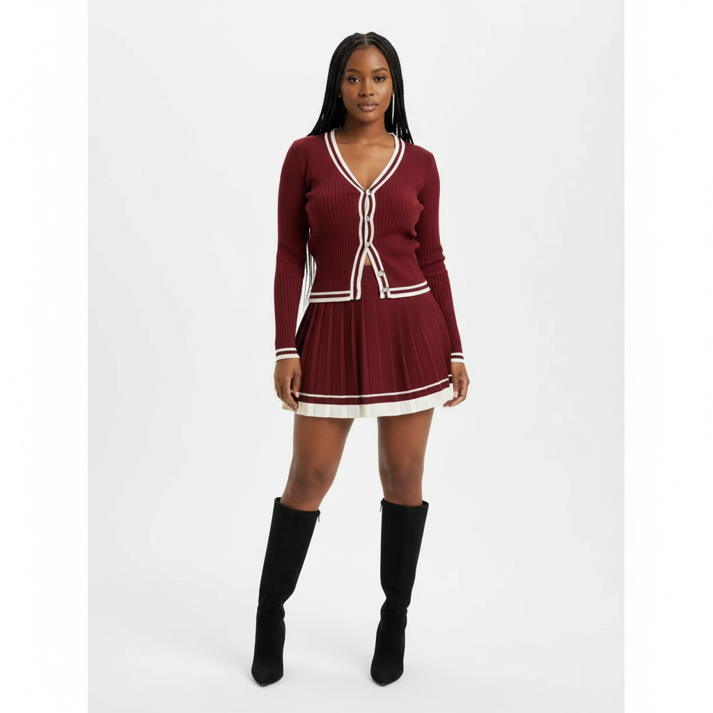 Elegant Knitted 2 Piece Set