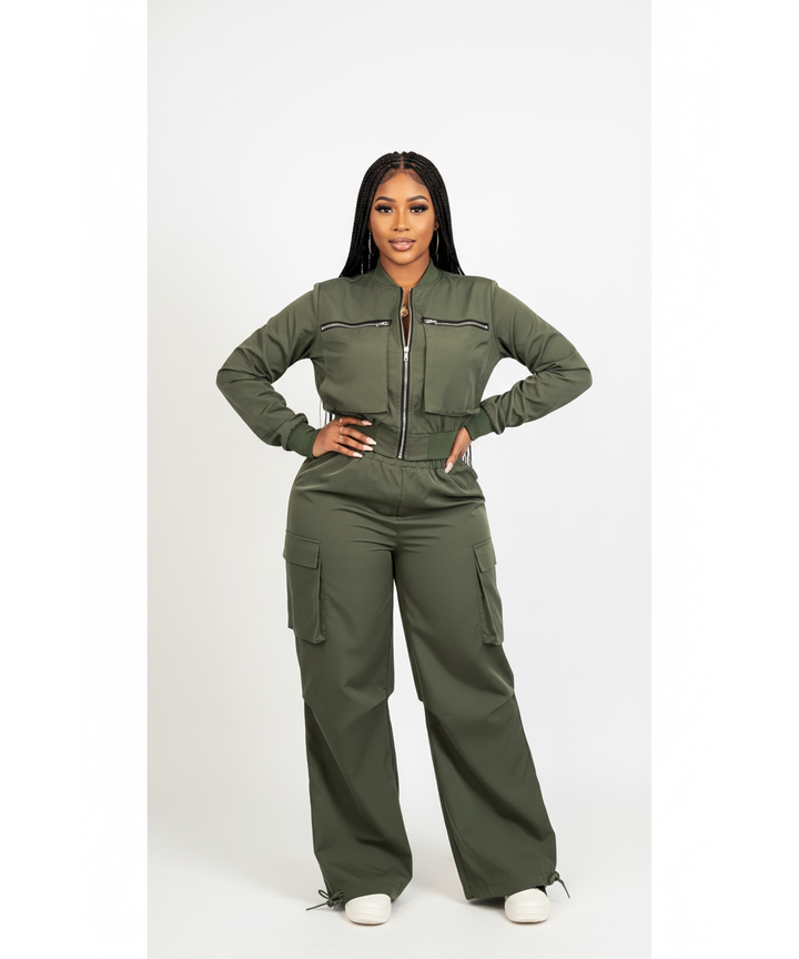 Zip-Front Jacket & Shorts Set