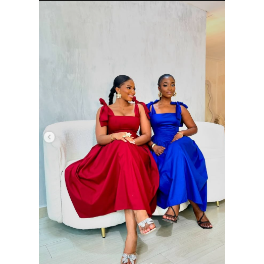 Thick Tie Shoulder Elegant Maxi Dress