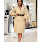 Buttoned Long Sleeves Loose Notched Collar Outerwear Coats