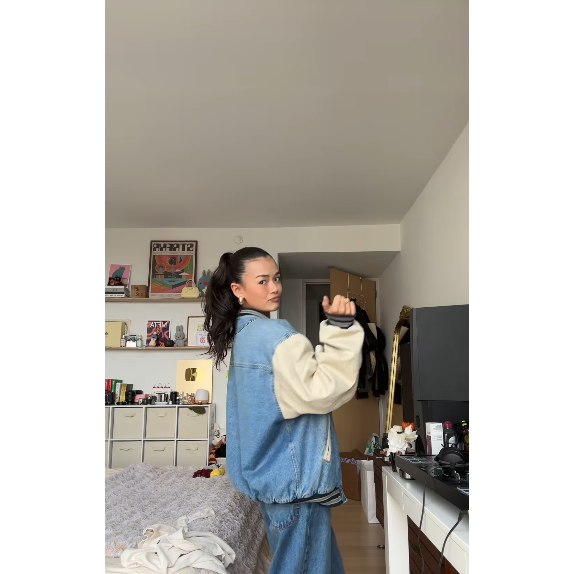 Urban Renewal Vintage Denim Baseball Jacket