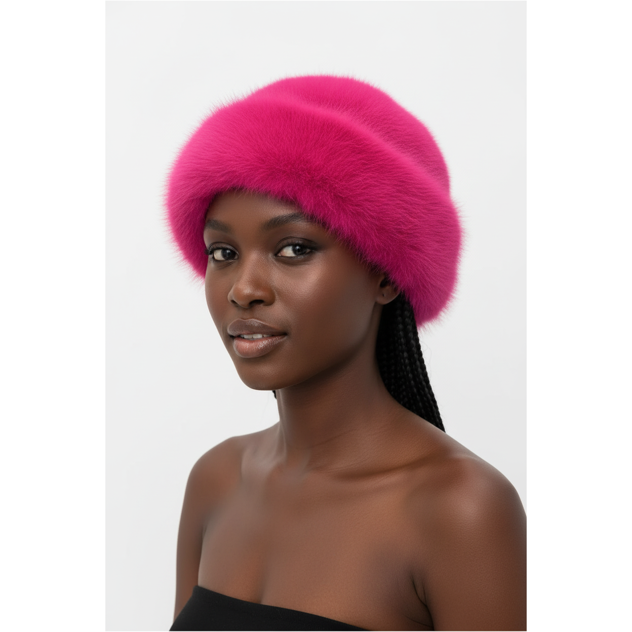 Winter Fur Hat Women Natural Raccoon Fox Fur Russian Hats – YELLOW