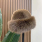 Winter Fur Hat Women Natural Raccoon Fox Fur Russian Hats