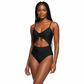One Piece Swimsuit Tie Front Cutout High Waisted Bathing Suit