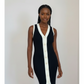 Casual Contrast Color Knitted V-Neck Sleeveless Slim Fit Dress