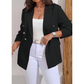 Plus Lapel Neck Solid Double Graduation Breasted Blazer