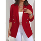 Plus Lapel Neck Solid Double Graduation Breasted Blazer