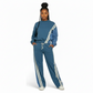 Two Piece Two Tone Long Sleeve Pants & Top Set