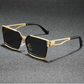 1 Pair of Unisex Retro Half-Frame Square Sunglasses with Protection