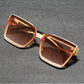 1 Pair of Unisex Retro Half-Frame Square Sunglasses with Protection