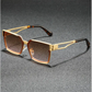 1 Pair of Unisex Retro Half-Frame Square Sunglasses with Protection