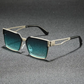 1 Pair of Unisex Retro Half-Frame Square Sunglasses with Protection