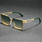 1 Pair of Unisex Retro Half-Frame Square Sunglasses with Protection