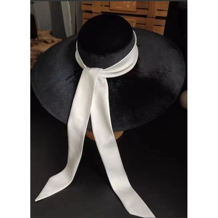 Elegantly Embellished Velvet Brimmed Hat for Women