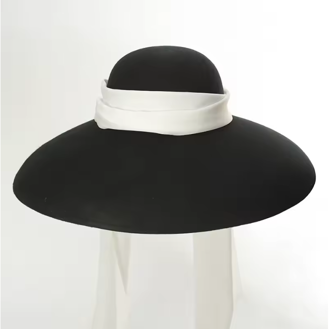 Elegantly Embellished Velvet Brimmed Hat for Women