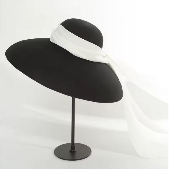 Elegantly Embellished Velvet Brimmed Hat for Women