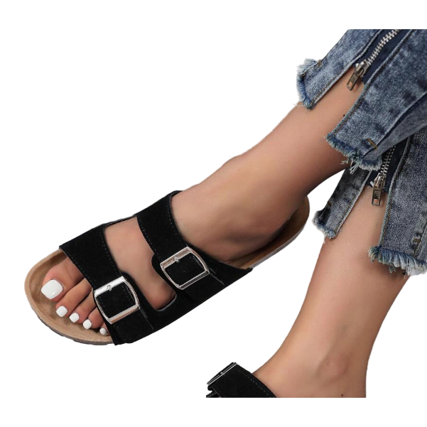 Ladies Double Pointed Buckle Sandal
