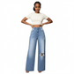 High-Waist Elastic Zipper Closure Casual Denim Jeans  Pants