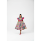 Traditional Lace Shoulder Multi Color African Print Dress