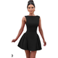A-Line Waist Sleeveless Elegant Balloon Mini Dress