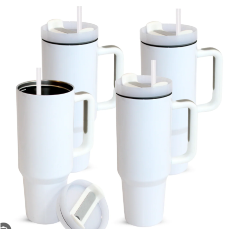 Stainless Steel Insulated Travel Mug - Tumbler with Straw & Handle - 1.2L