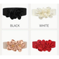 Elastic Wide Waist Belt with Large Floral Chiffon Bow - Stylish Stretchy Corset Belt for Dresses, Jeans, and Skirts