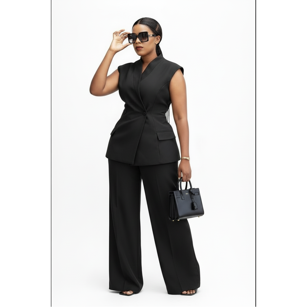 Sleeveless Top and Long Pants 2 Piece Set