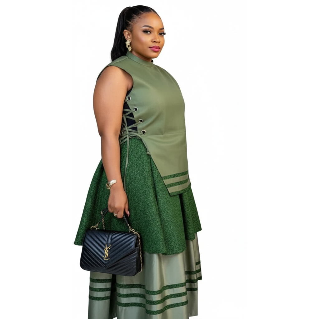 Pleated Traditional Cultural Platted Maxi Dress