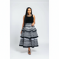 African Black & White stripes Ankara Dress.
