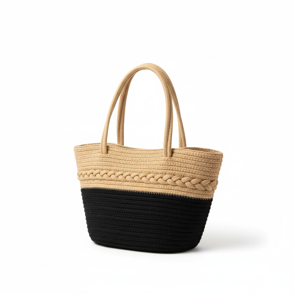 Summer Tote Big Straw  Rattan Shoulder Bag Purse