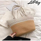Summer Tote Big Straw  Rattan Shoulder Bag Purse