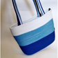 Shoulder tote bags Aqua Blue & White Cotton Rope Ladies Handbag