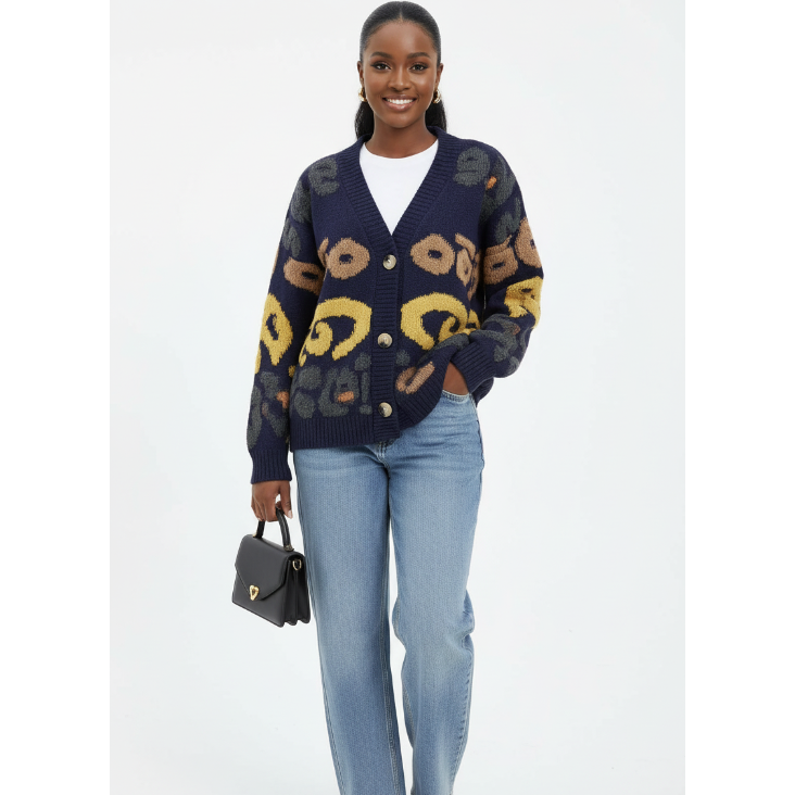 Women's Knitted Abstract Cardigan