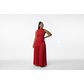 Sleeveless Mock-Neck Ruched Maxi Dress